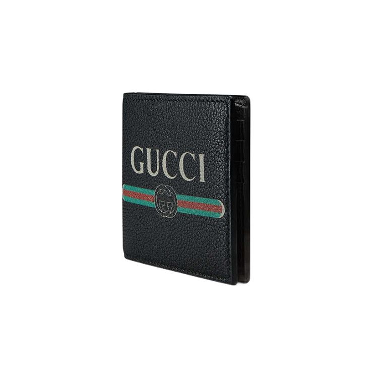 Gucci Logo Bi-Fold Wallet Black Men Wallets 496309-0GCAT-8163