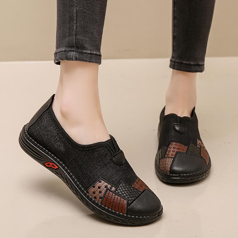 Spring new cloth shoes single shoes middle-aged and elderly women's shoes casual one pedal