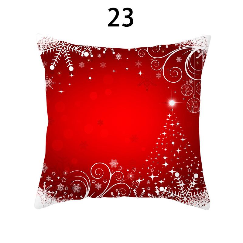 Merry Christmas Cushion Cover Xmas Pillowcase Happy New Year Navidad Santa Claus Red Pillow Cover Ornament Gifts Home Decor