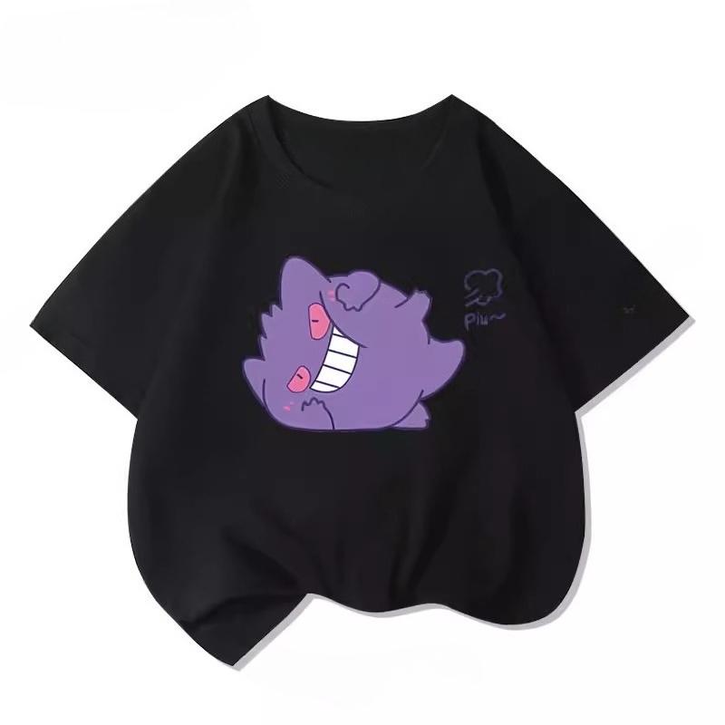 Potdemiel Summer New Pikachu Print Childrens Cotton TShirt Boys and Girls Comfortable and Breathable Childrens TShirt
