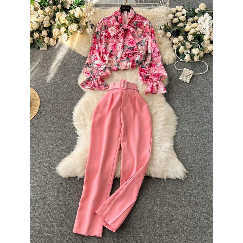 Niche Style Fashionable Spring Elegant All-Match Suit Pants Shirt