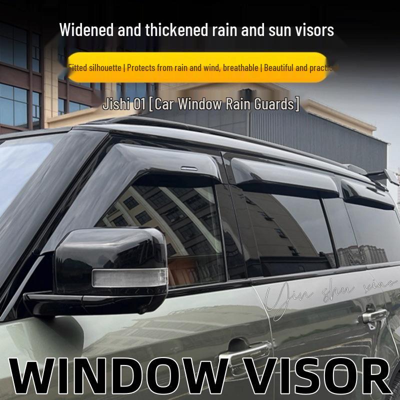 Jishi 01 Car Rain Guard: Wide & Thick Semi-Transparent Visor