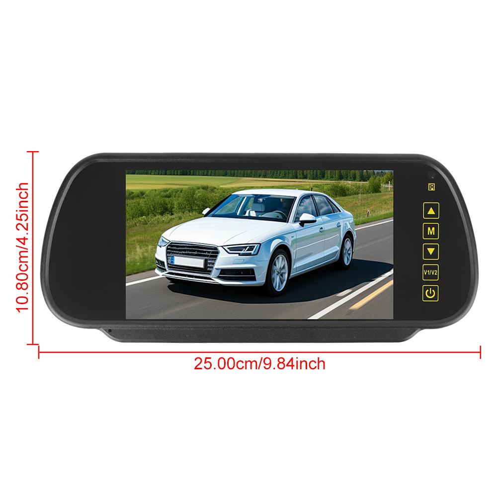 12V/24V Reverse Priority Auto Parking Assist HD Video Support LED Rearview Monitor Automotive Accessories 7 Inch Screen Car Rearview Mirror Display