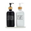 2 Stück 500ml Glas Seifenspender Flasche Hand Flüssigseifenbehälter Zum Aufbewahren von Duschgel Händedesinfektionsmittel Lotion Shampoo