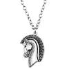 Horse Head Pendant Necklace Equestrian Cowboy Western Style Jewelry 45cm or 70cm long chain