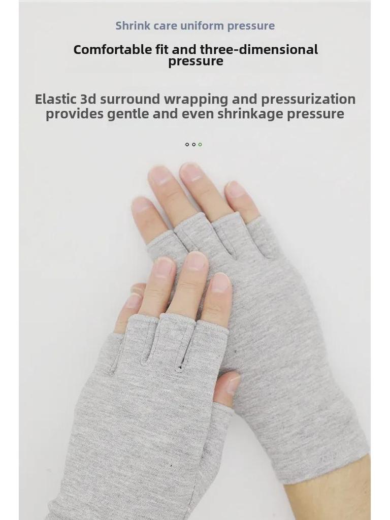 Light Gray Bamboo Charcoal Compression Cycling Gloves - Non-Slip, Joint Protection, Ideal for Sports & Fitness