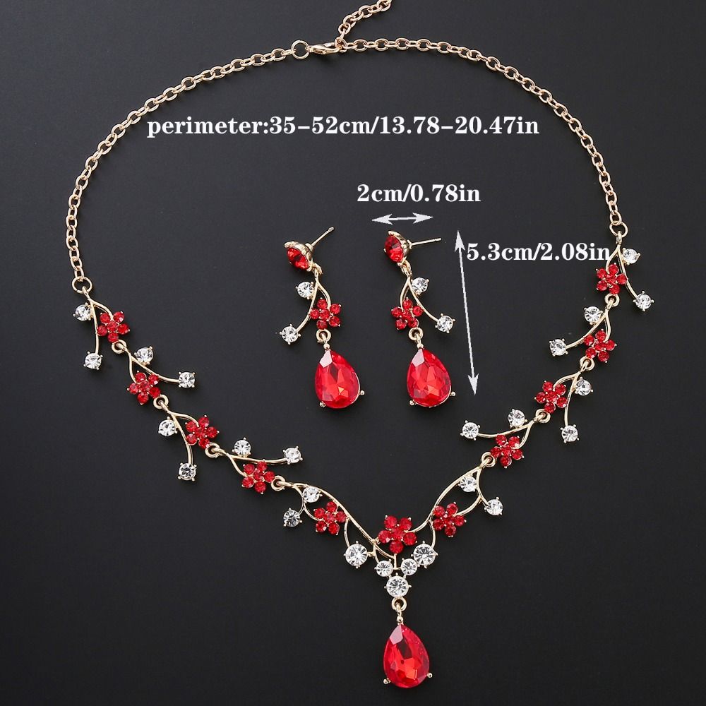 Golden Exquisite Jewelry Sets Shiny Choker Necklace Earring Set  Jewelry Gifts