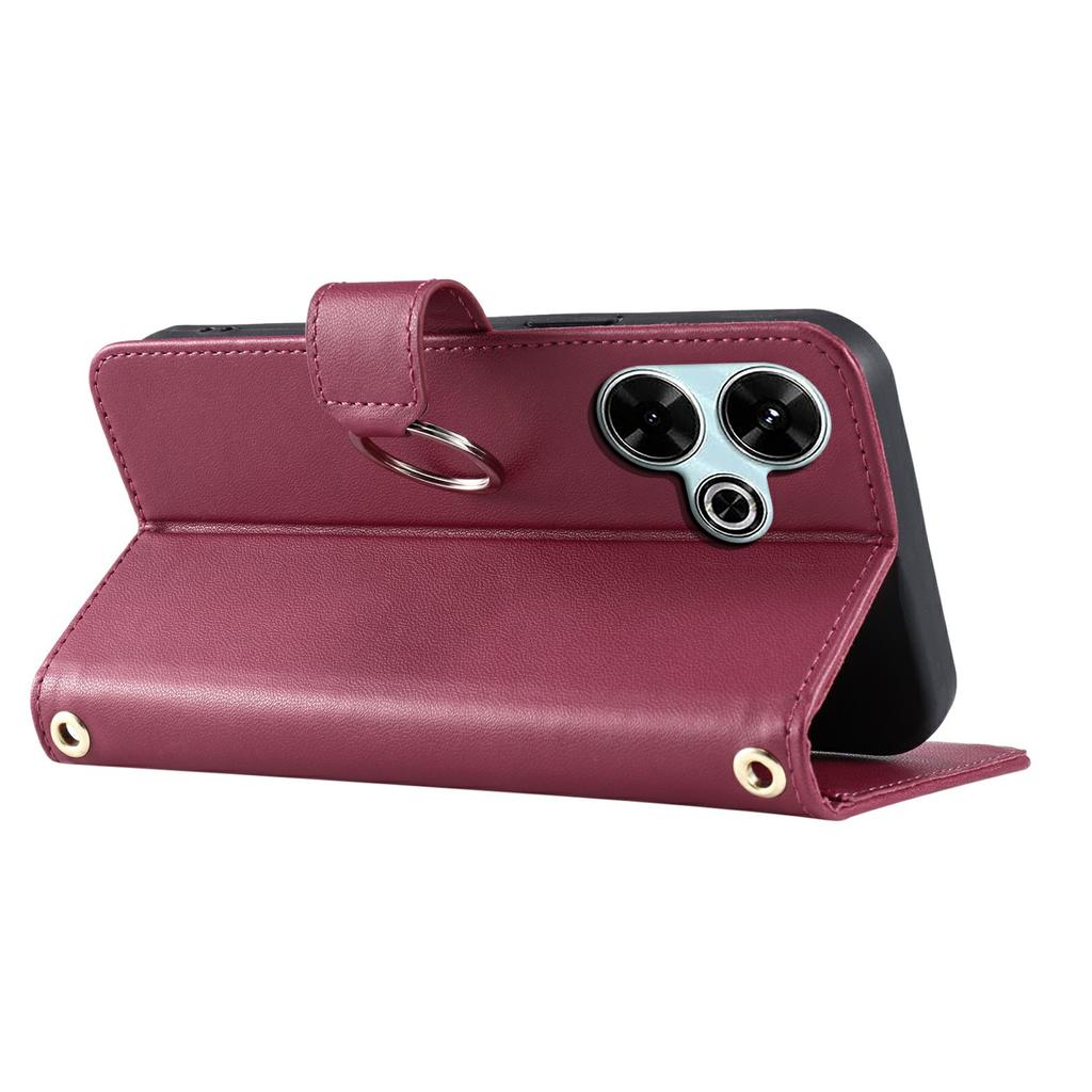 Crossbody Leather Case for Xiaomi Redmi 13 5G/4G/Poco M6 Plus 5G/Poco M6 4G/Redmi Note 13R 5G Rhombus Mobile Cover