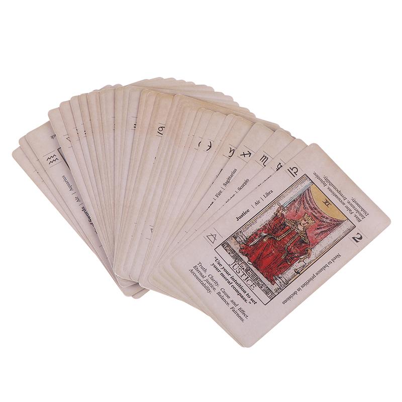 Tarot Card With Meaning On Them Beginner Tarot Keyword Antiqued Tarot Deck Learn Tarot In English 78 Cards Reversed