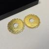Retro Exaggerated Light Luxury Sparkling Diamond Hollowed-Out Round Earrings Fashion Elegant Earrings Women Jewelry Accessories