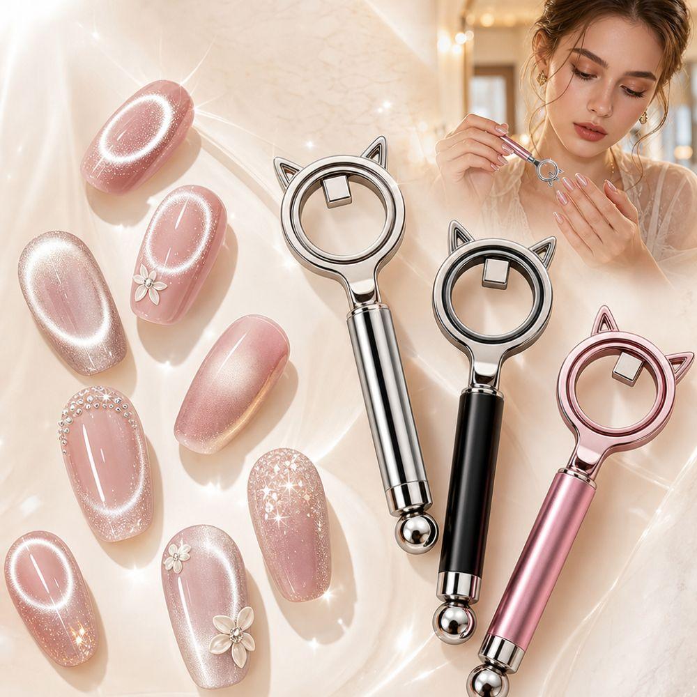 Strong Hollow Out Cat Eye Magnet Sphere/Round Ring Manicure Tools  Nail Technician Beginner