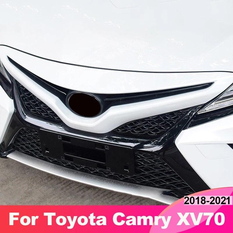 Car Front Grille Grill Logo Emblem Trim Strips Cover Stickers For Toyota Camry XV70 2018    Accessories