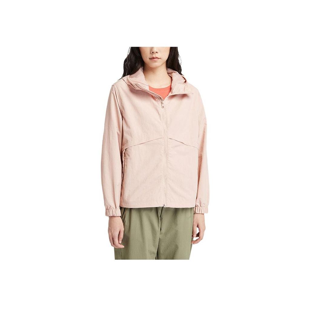 Timberland Solid Color Sun Protection UV Resistant Hooded Zip Jacket Women Jackets Light-Pink A5PHP-662