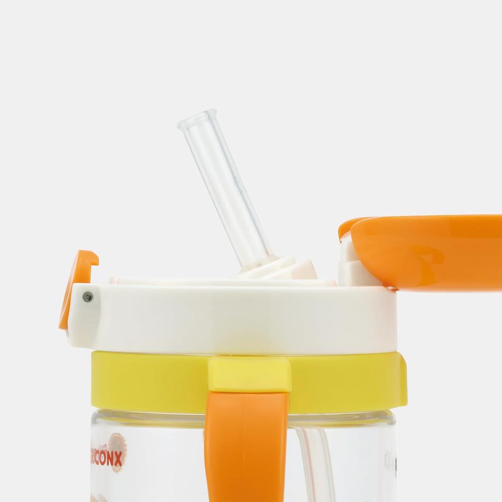 Skater Baby Straw Mug with Foldable Handle and Shoulder Suitable for Ages 1 Year and Burger Concus KSHW2N Strap, 2-Way Type, 370ml, Up,