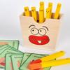 Holz-Kinderspielhaus mit Spielzeug-Essensset und Pommes-Zuordnungs-Puzzle für frühes Lernen