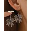 Fashionable Leopard Print Bow Acrylic Flat 2D Earrings, Versatile For Daily Wear And Party Accessories