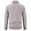 New Velvet Sweater Cardigan Men Stand Collar Mens Sweaters Fleece Thick Warm Knitted Sweater Coat Solid Zipper Pocket Cardigan