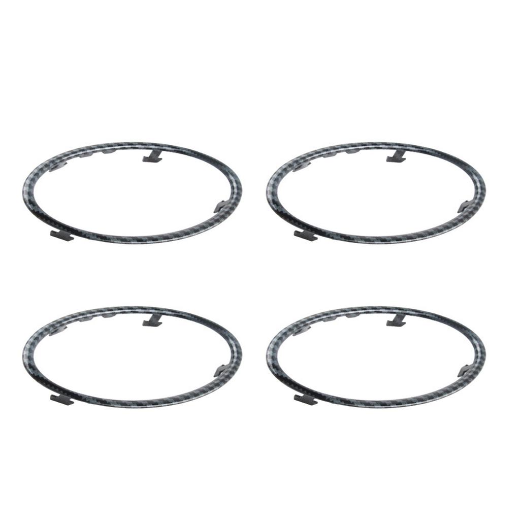 4pcs Car Air Conditioning Trim Outlet Cover Decoration Circle Rings Sticker Auto Accessory for Luxurious Interior Touch