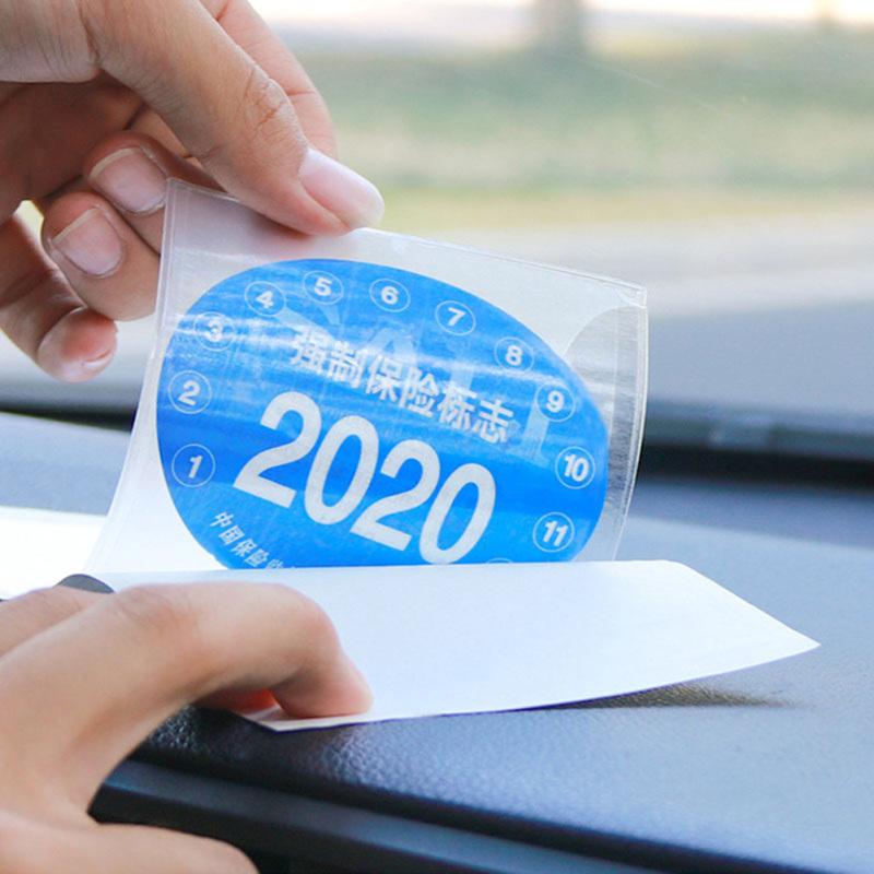 Car Styling Pojistné samolepky Taška bez roztržení Roční kontrola Sign Elektrostatický sáček Čelní sklo