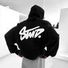Kurzarm Hoodie Herren Bedruckt Amerikanischer Stil Lockerer Schnitt Lässiges Sweatshirt