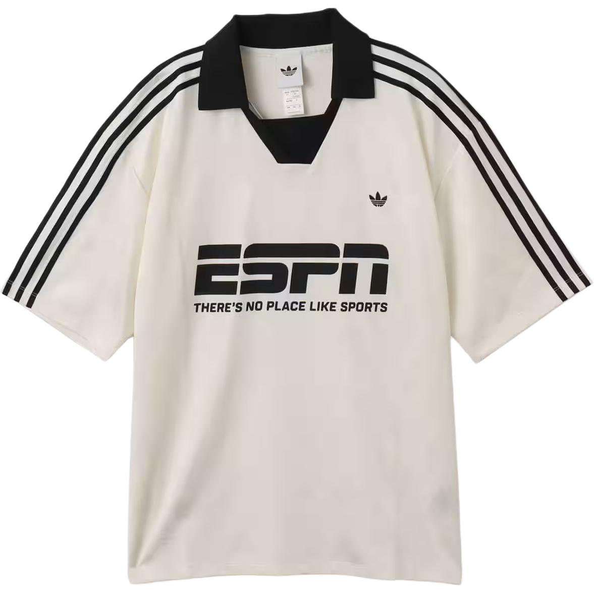 Adidas Originals Sponsor Off-White Striped Comfortable Simple Short Sleeve Soccer Jersey Unisex tops KD2966 XS
