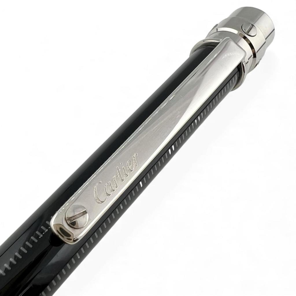 Very Good Cartier Ballpoint pen Santos Do Black Silver mens Used