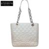 No. 15 White Caviar with Silver Hardware PST Tote Tote Bag whiteUsed
