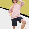 FILA Fusion FOB Series Rainbow Print Letter Pullover Hoodie Unisex hoodies Pink T11U333207FPK
