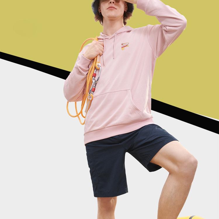 FILA Fusion FOB Series Rainbow Print Letter Pullover Hoodie Unisex hoodies Pink T11U333207FPK