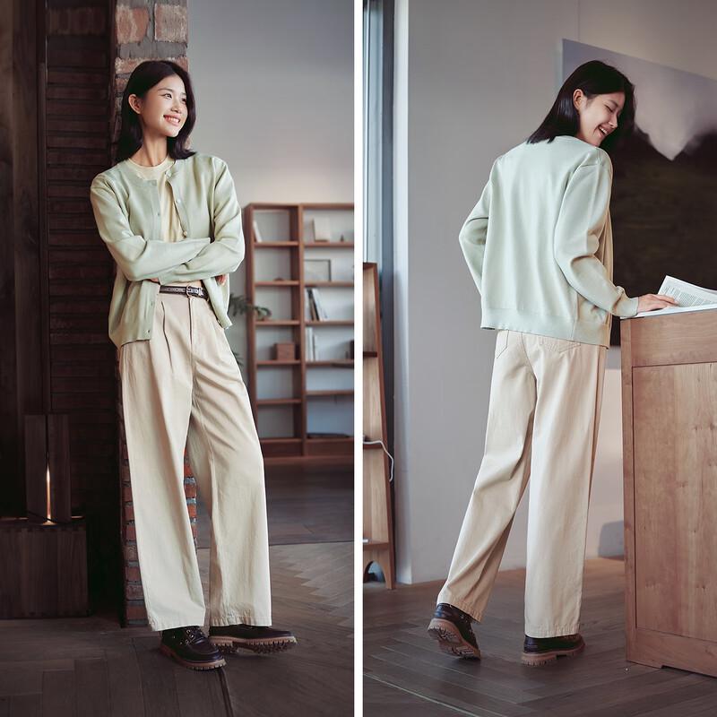 Semir Women's Brushed Wide-Leg Casual Pants with Belt