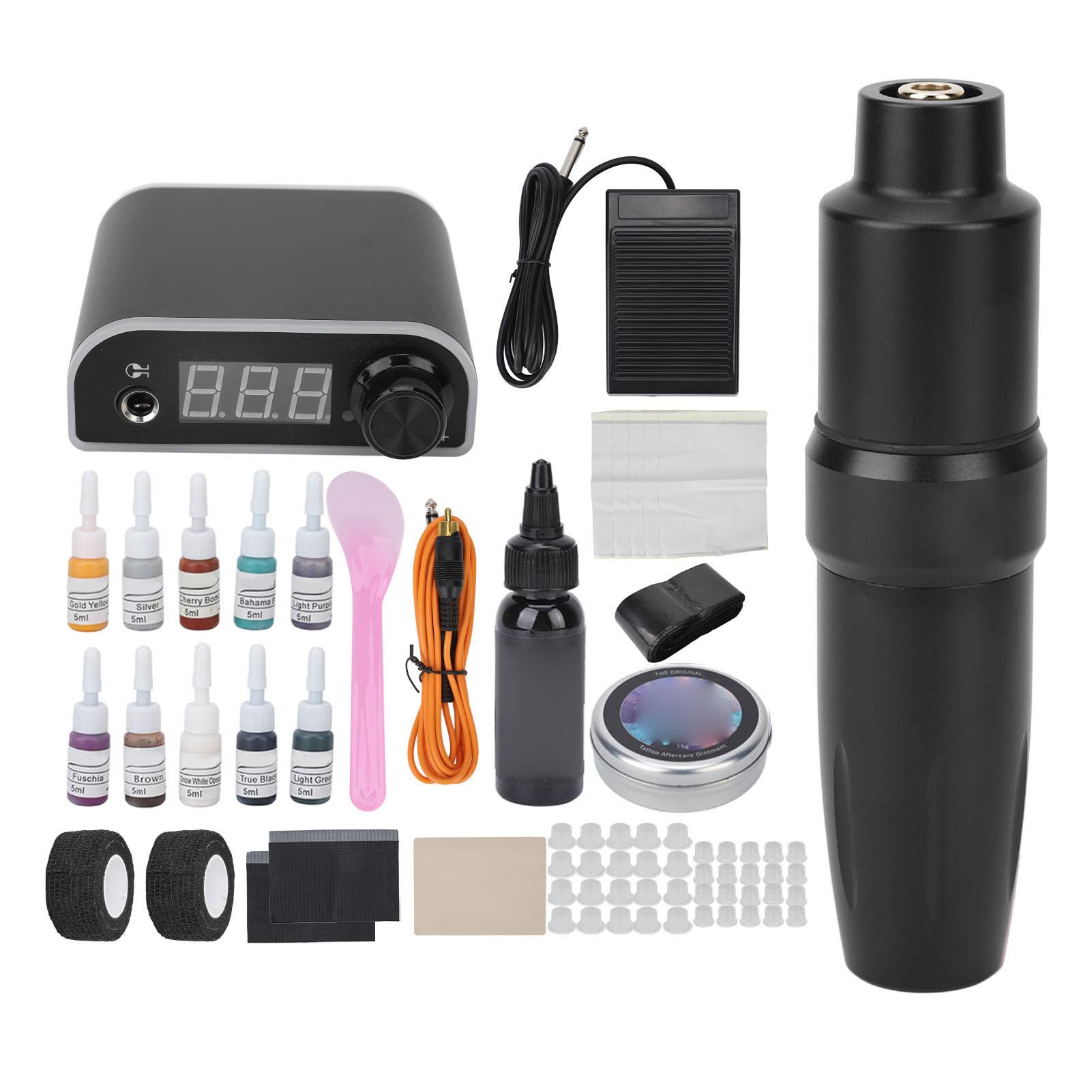 

Роторная тату-машинка Pen LED блок питания предотвращает усталость полный комплект для татуировок 100‑240 В вилка США EU Plug