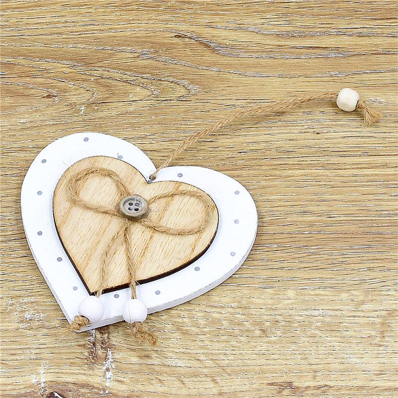 European Wooden Heart Ornaments - Handmade Wedding Pendants & Home Accessories