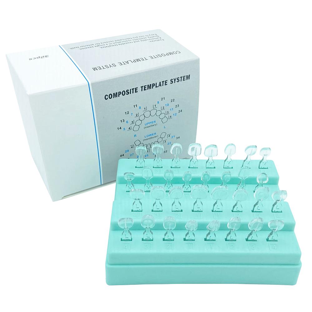 32 Delen Tandheelkundige Facet Vormpjes Kit Composiet Hars Vormen Lichtuithardend Autoclaveer Tanden Bleken Gereedschap voor Voortanden