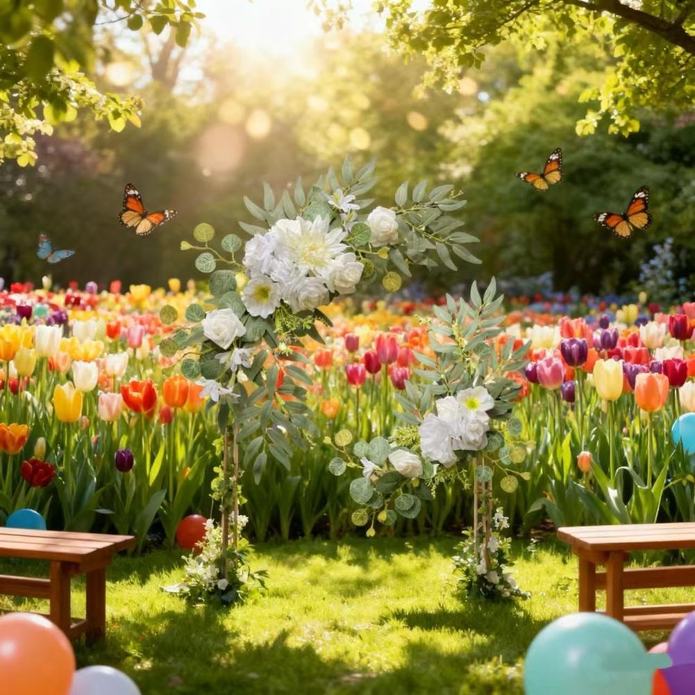 Banquet Decorations Artificial Flowers Plastic Material Lifelike Appearance Lightweight Beautiful Arch For Wedding Decor