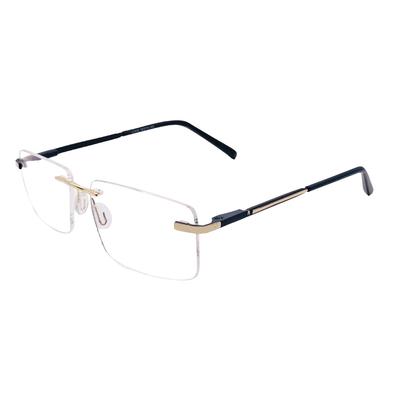 RSINC randloses Gestell/Brille Optisch, Metall & Kunststoff Für Männer Und Frauen,MC Gold Schwarz 31008 56-18-142 (IB-2) M1 Mechi 31008 Gold Schwarz | IB 2