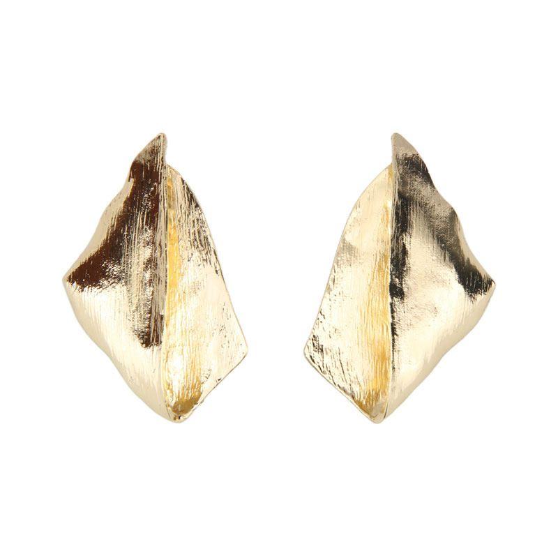 Retro Concave-Convex Metal Diamond Texture Unique Earrings