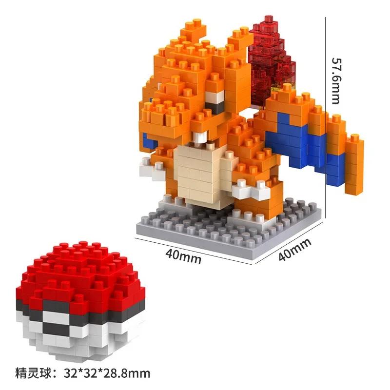 Pokemon Small Blocks Nanoblock Charizard Kyogre Groudon Rayquaza Model Education Graphics Toys for Kids Birthday Gift Toys