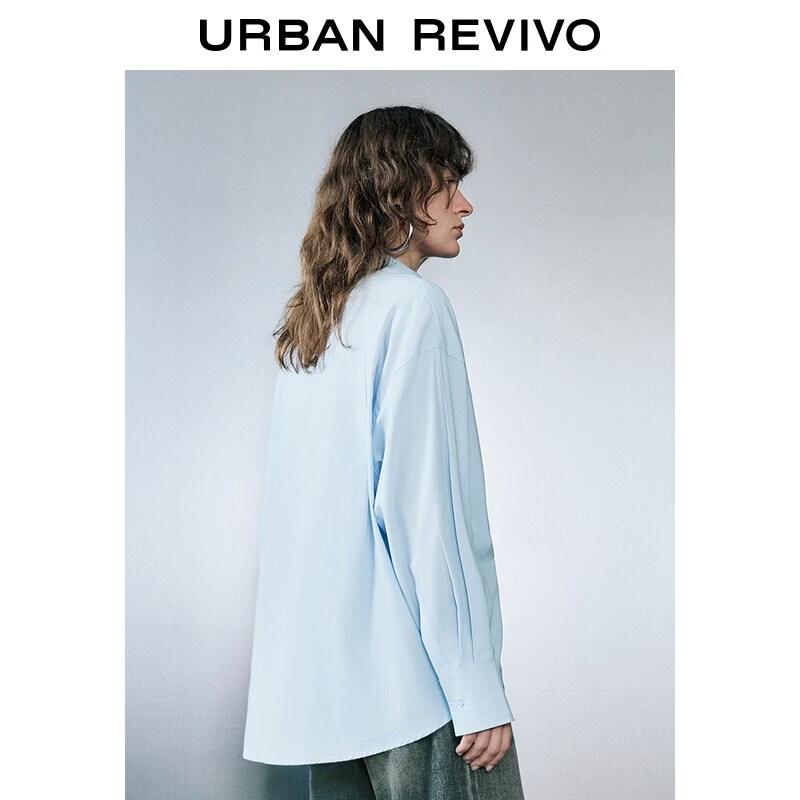 UR 2026 Autumn Irregular Pleated Long Sleeve Shirt