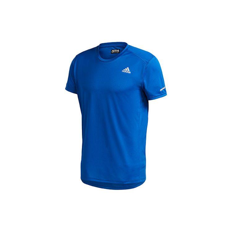 Adidas T Shirts Men's Blue Crew Neck Moderate Straight Fit GC9094