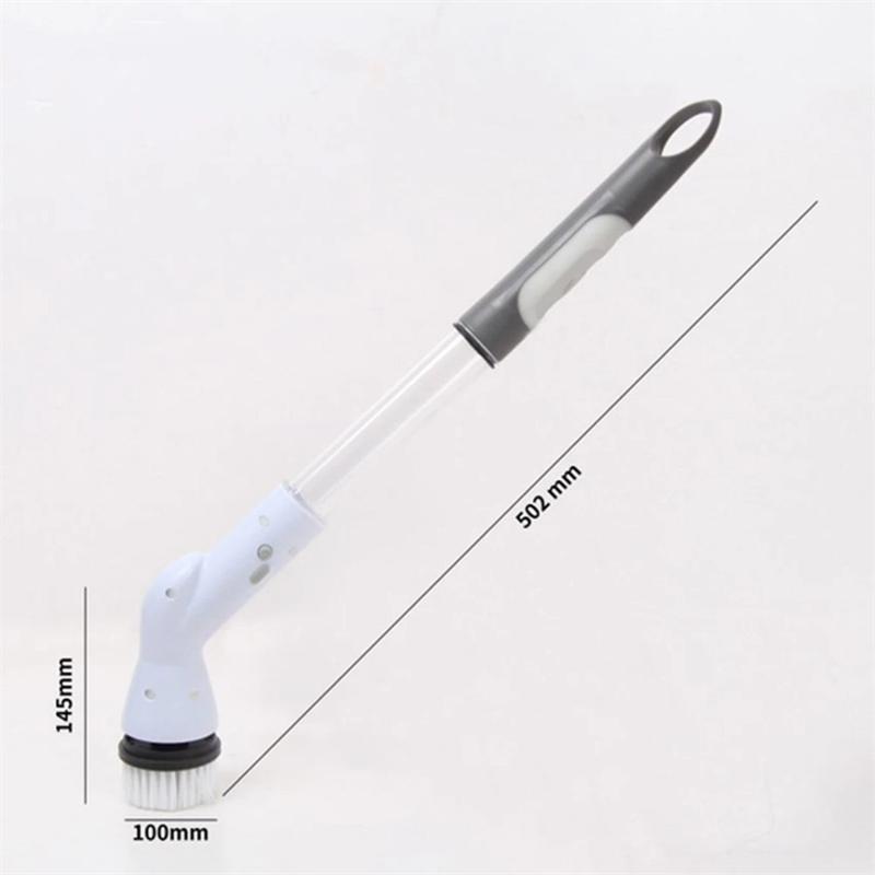 Electric Spin Cleaning Brush With 5 Replaceable Brush Heads And Adjust Electric Handle Power Kitchen Bathroom Cleaning Gadgets