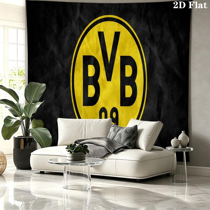 Arazzo da parete Borussia Dortmund, coperta in tessuto stampato estetica, adatta per camera da letto, soggiorno e decorazione domestica.