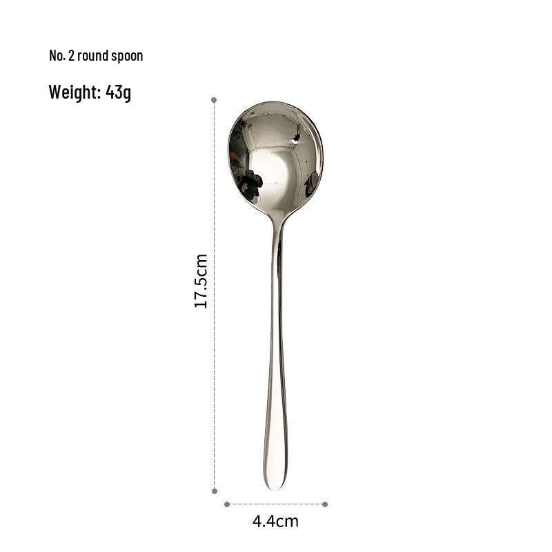 ZISIZ Stainless Steel Long Handle Round Spoon