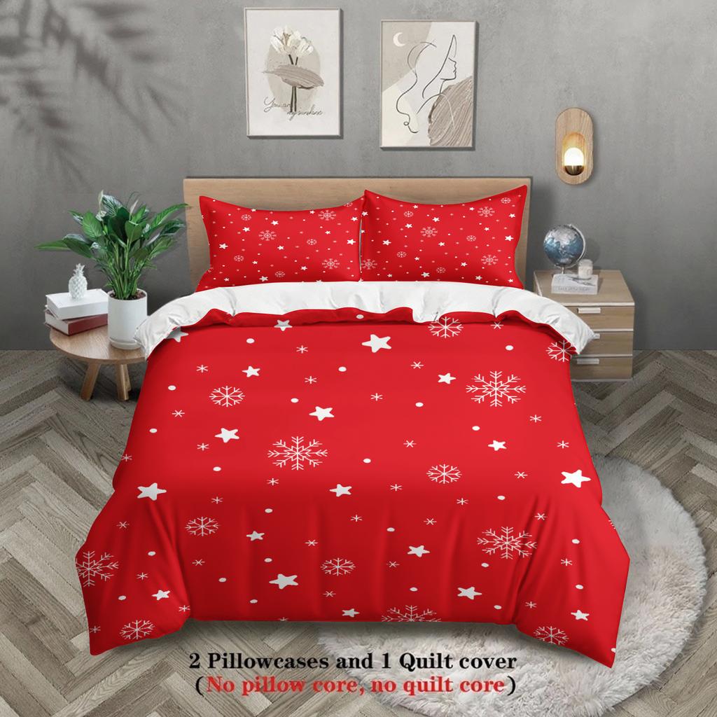 Merry Christmas Bedding Set Christmas Duvet Cover Set Single Twin Queen King Size No Filling Christmas Gift For Kids Girls
