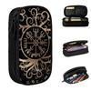 Vegvisir Tree Of Life Yggdrasil Runes Viking Pencil Cases Valhalla Pencil Pouch Pen Box Large Storage Bag Office Stationery