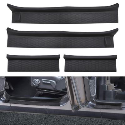 4pcs Rubber Door Sill Entry Guards for Jeep Wrangler 2018-2024 JL JLU Gladiator JT 4-Door Accessories Parts Door Sill Protector
