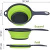 Fruit Collapsible Washing Silicone with Handle Colander Dish Draining Basket Drainer Strainer