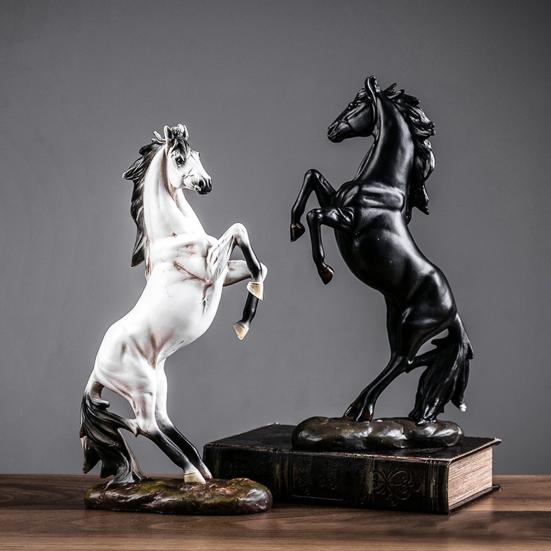 Standing Simulated Horse Figurine Vintage Miniature Pony Statue Resin Animal Sculpture Home Office Desktop Decoration Ornament