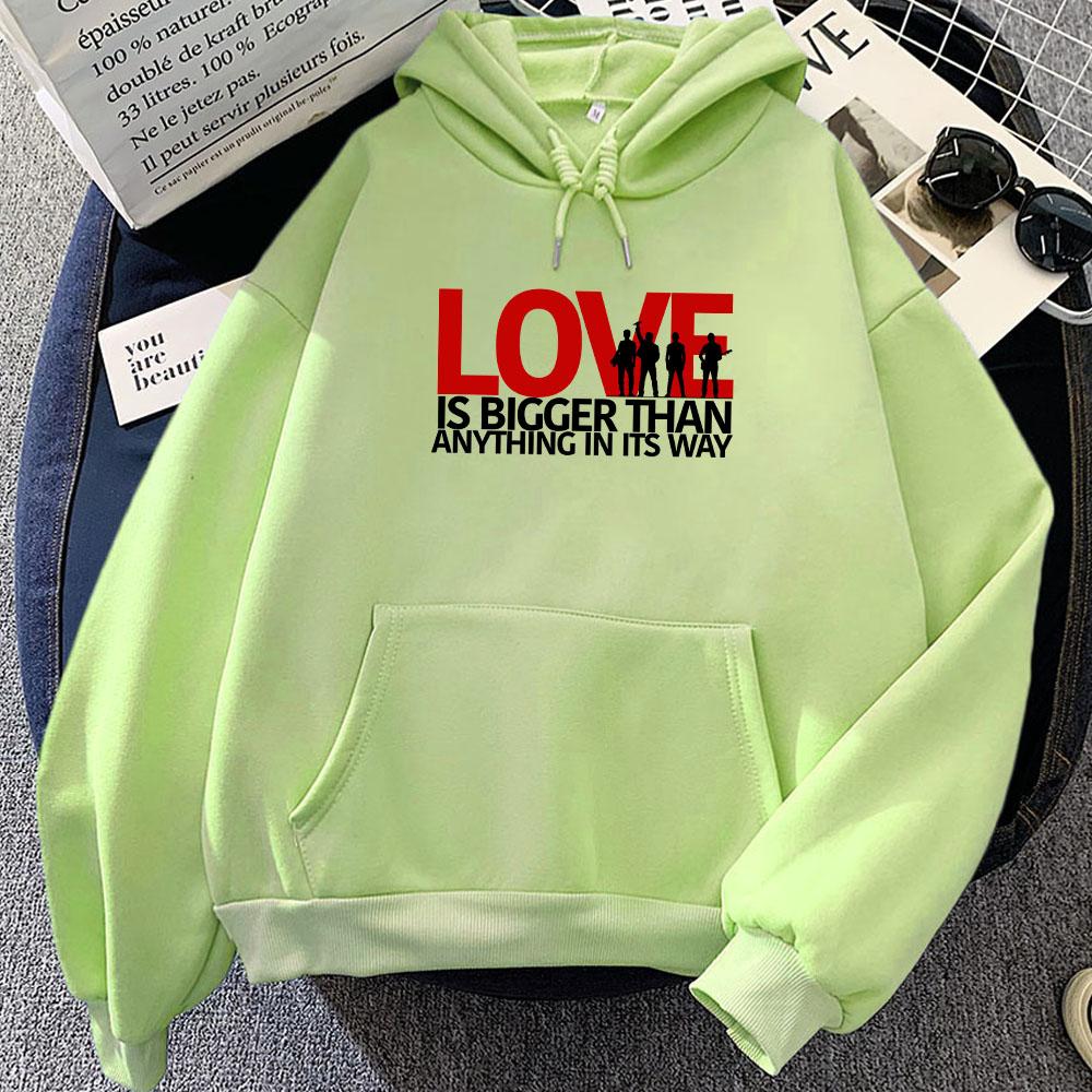 Love Is Bigger Than Anything In Its Way Hoodies Rock Band U2 Hip Hop Streetwear Women/Men Sweatshirts Graphic Clothes Casual Top