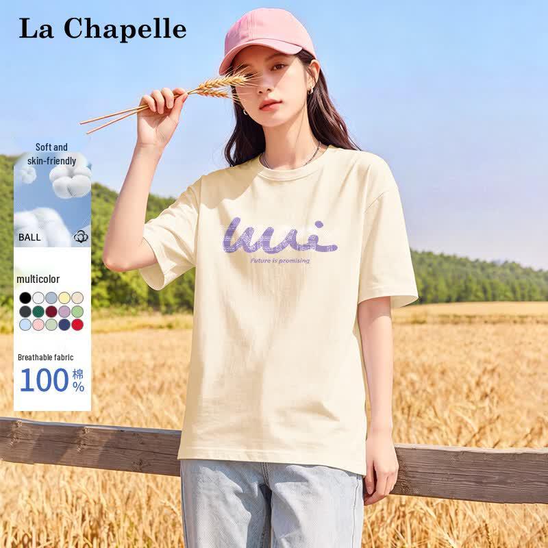 

La Chapelle Women s Hand-Drawn Pure Cotton Short Sleeve T-Shirt M