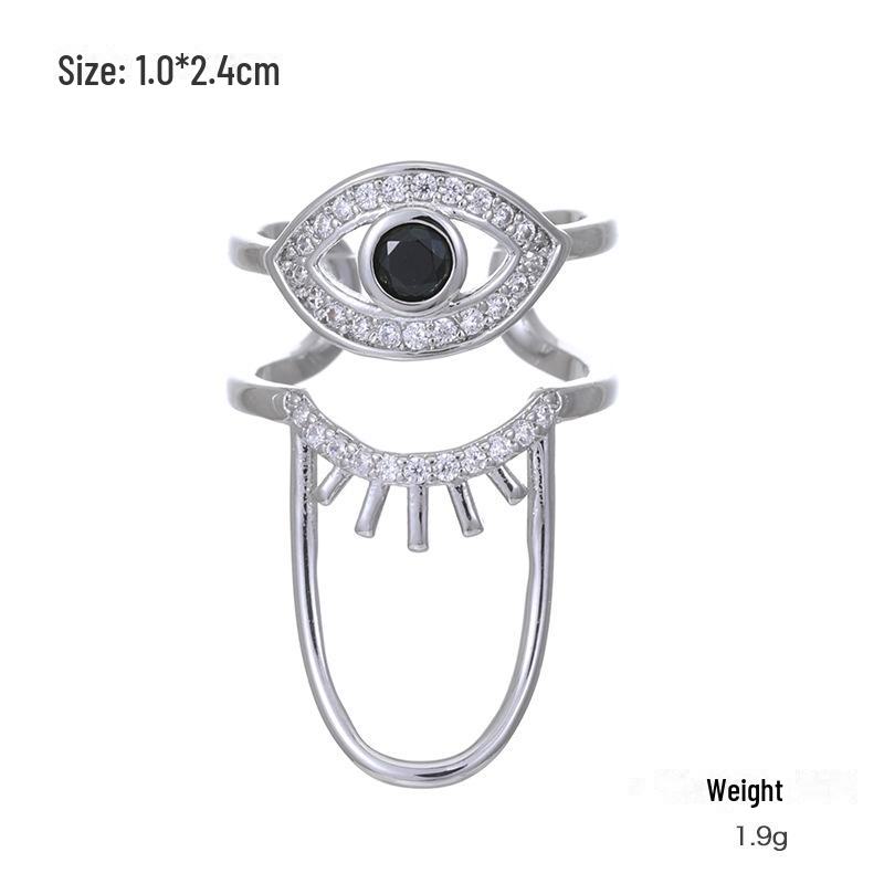 Kenjie Verkupferter, vergoldeter und Zirkonia-eingelegter verstellbarer Nagelring für Damen – europäischer und amerikanischer Stil